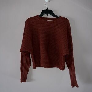 Burnt Orange stripe tight knitted sweater Pink Rose Medium